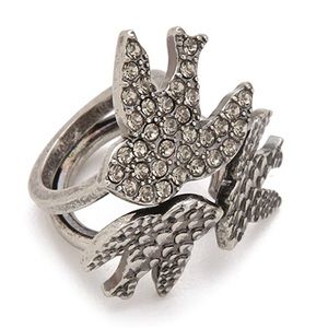 MARC Silver Pave Crystal Bird Ring Petal To The Metal